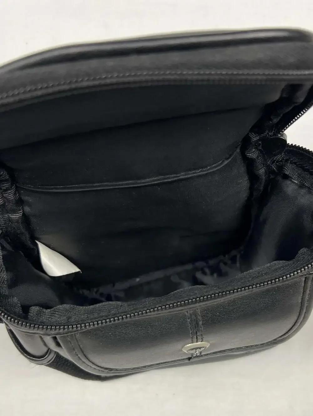 Icon Black Faux Leather Small Camera Bag Case with Detachable Shoulder Strap
